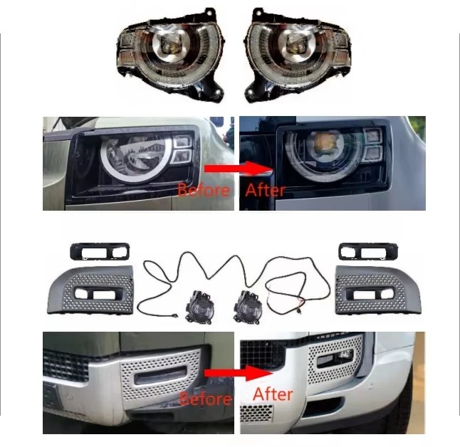 For Defender 2020- Base Upgrade to High Version  Low to High  Fog Lamps Headlights  Headlamps